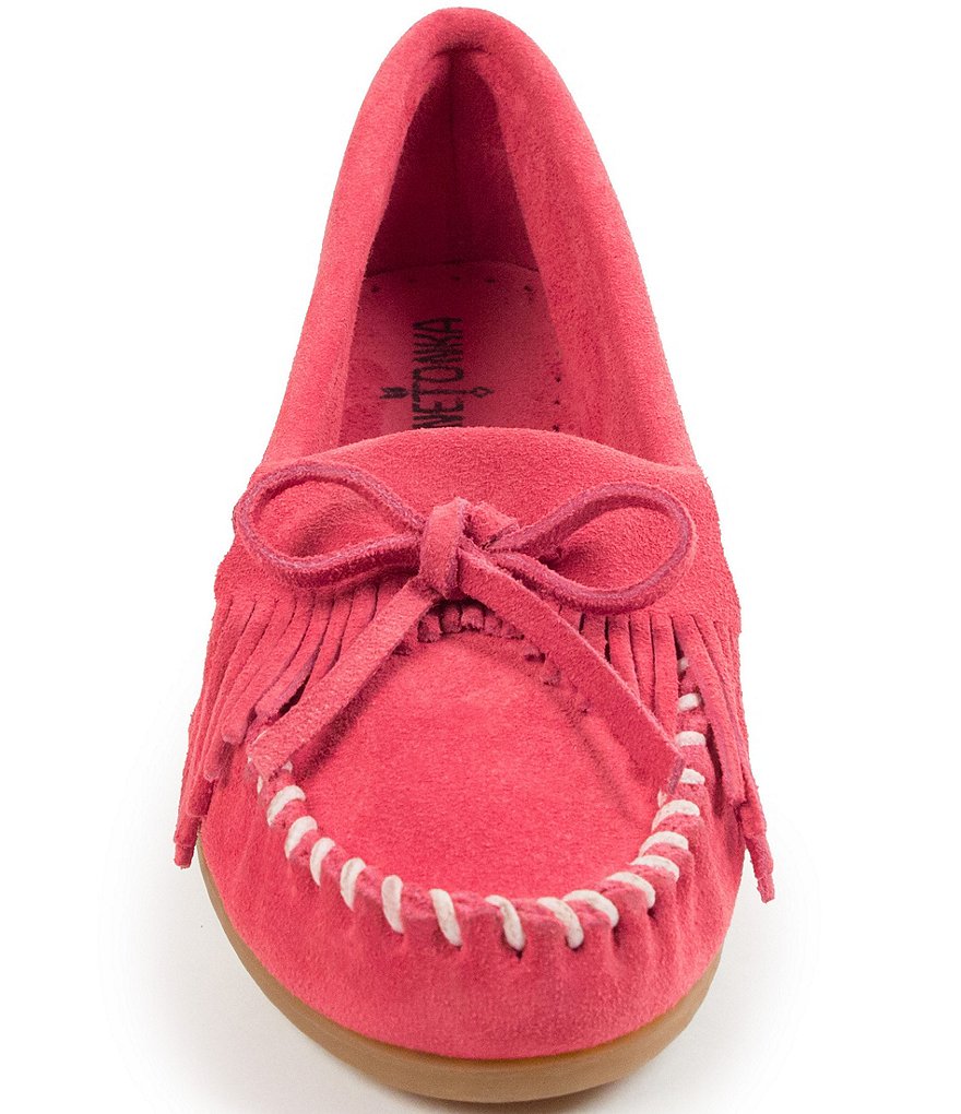 Minnetonka Kilty Suede Fringe Moccasins