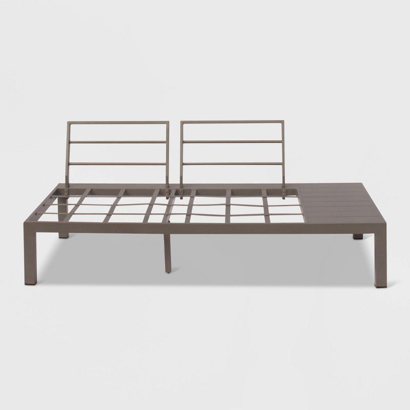 Osborne 4pc Aluminum Outdoor Sectional with Cushions - Silver/Gray - Courtyard Casual