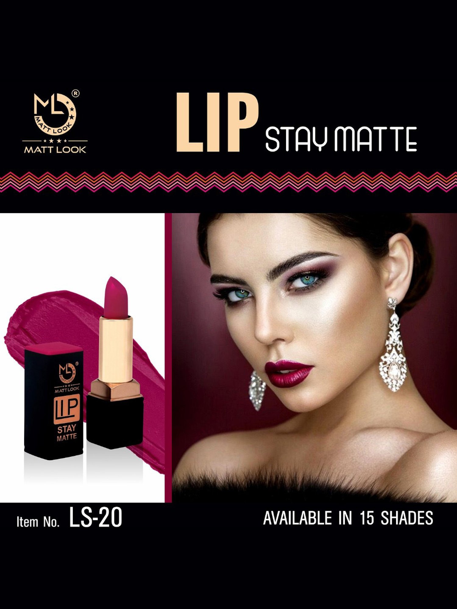 Matt Look Lip Stay Matte Lipstick 04 Velvet Maroon - 3.5 gm
