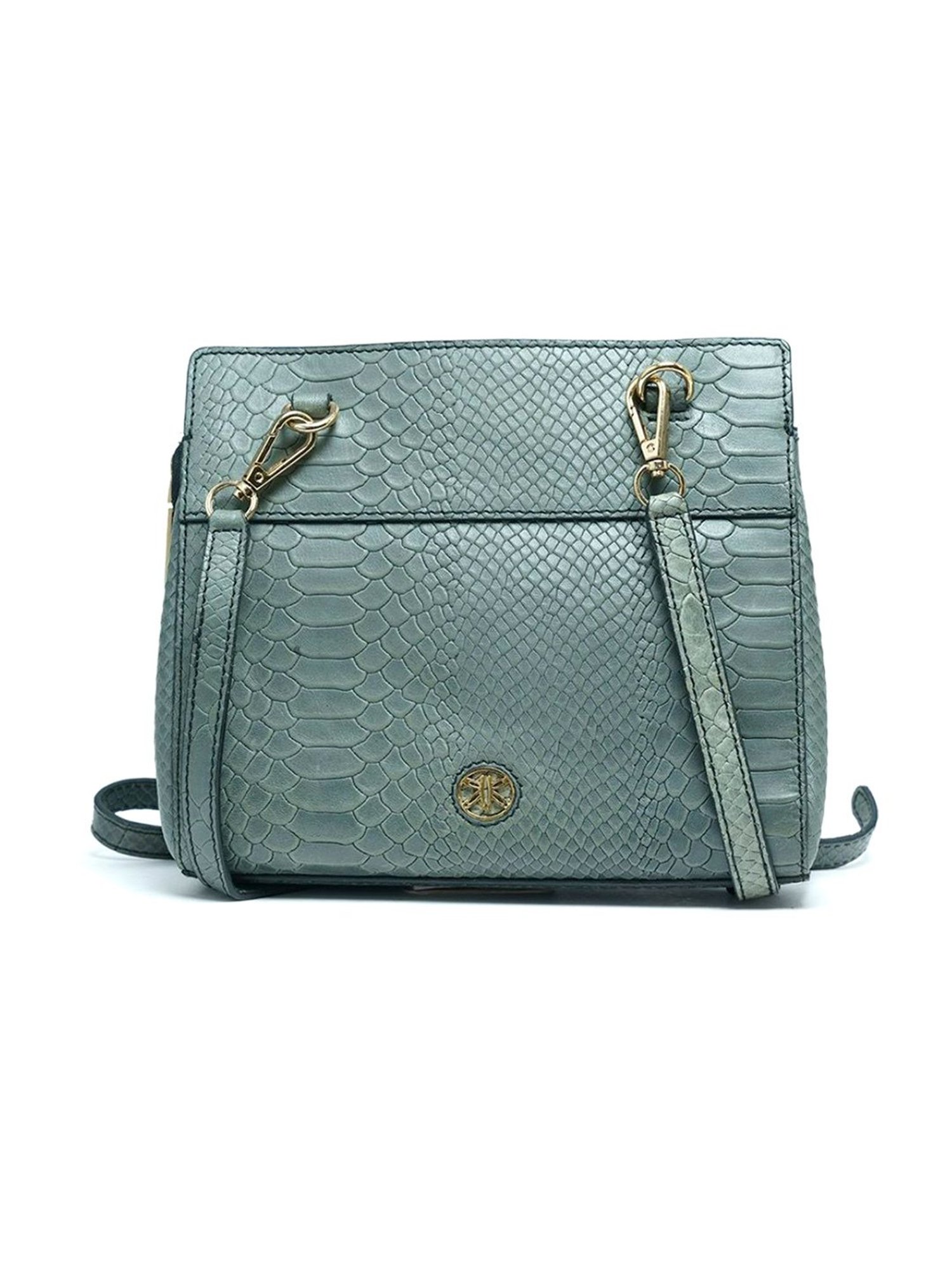 RI2K London Grey Leather Medium Animal Effect Cross Body Bag