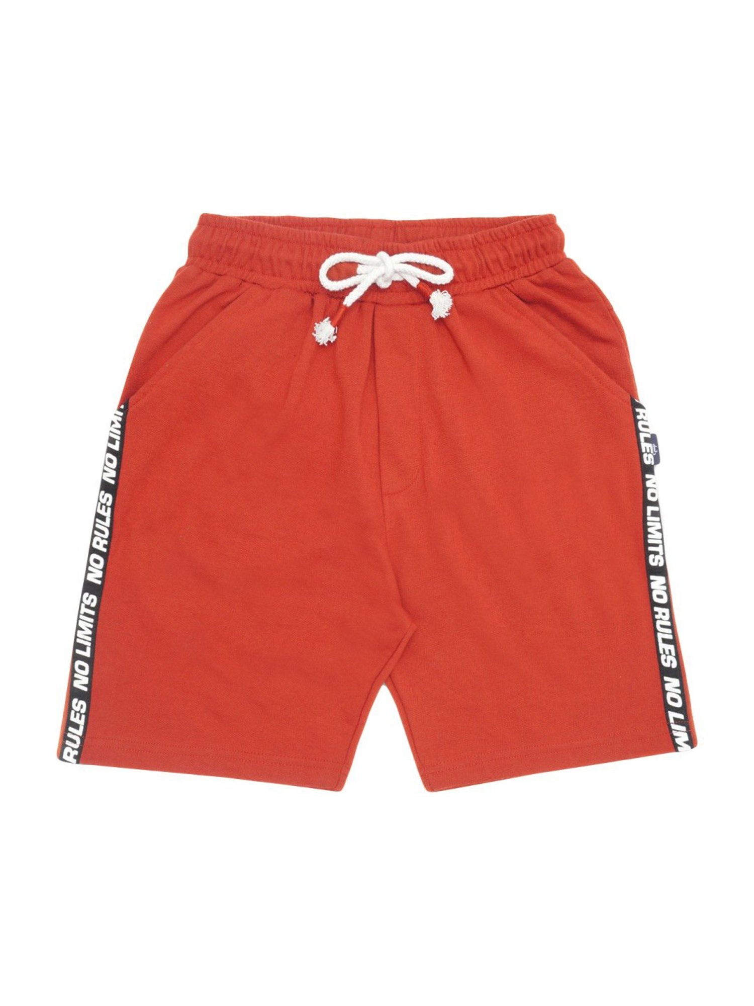 Li'l Tomatoes Kids Rust Orange Cotton Printed Shorts