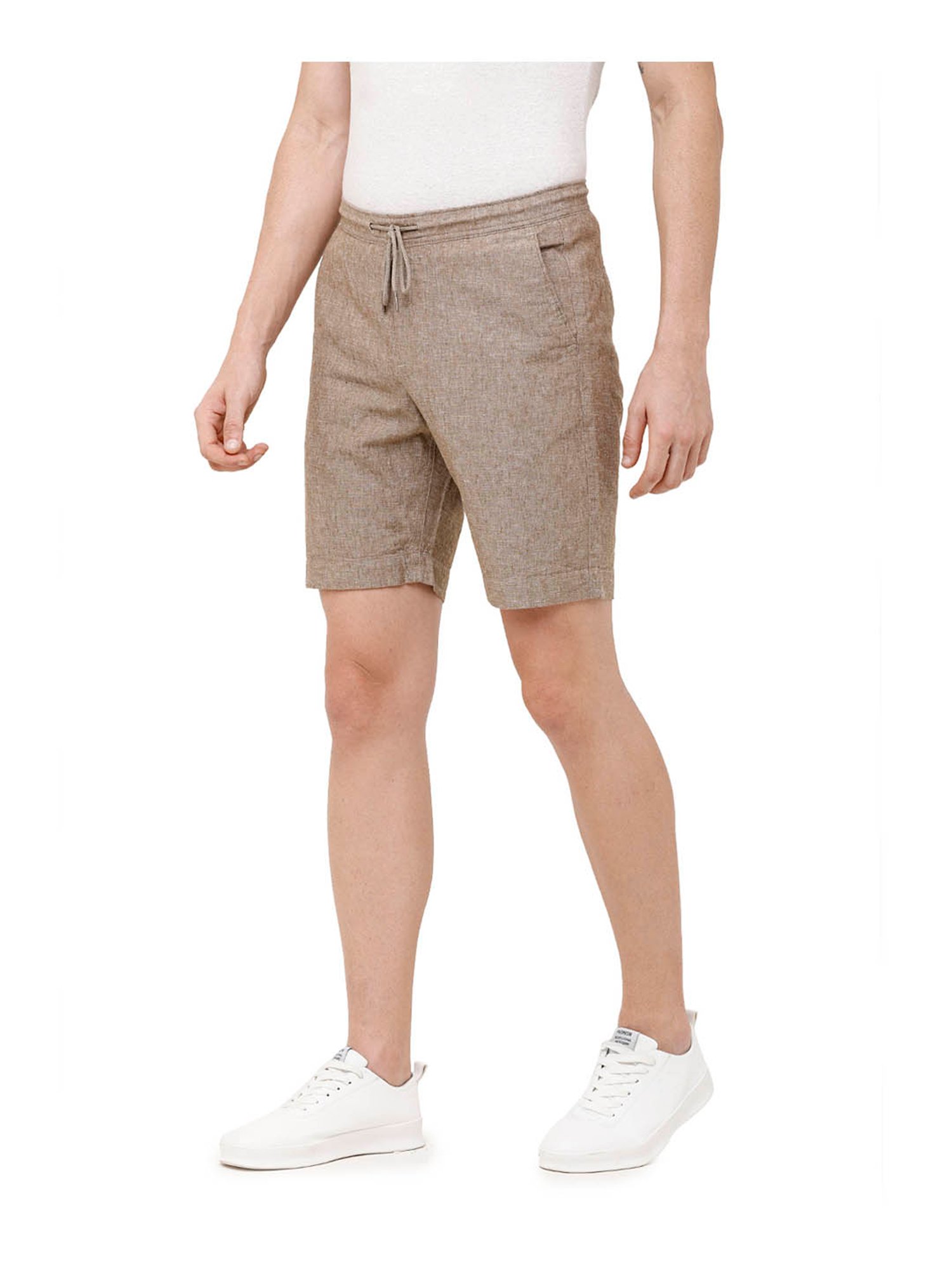 Cavallo By Linen Club Brown Textured Shorts