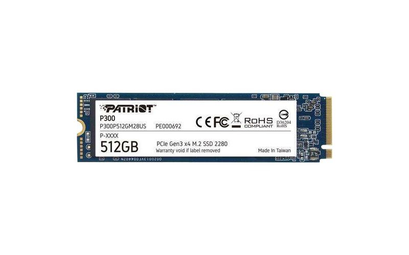 Patriot Memory P300 512 GB Solid State Drive - M.2 2280 Internal - PCI Express NVMe (PCI Express NVMe 3.0 x4) - Desktop PC, Notebook Device Supported
