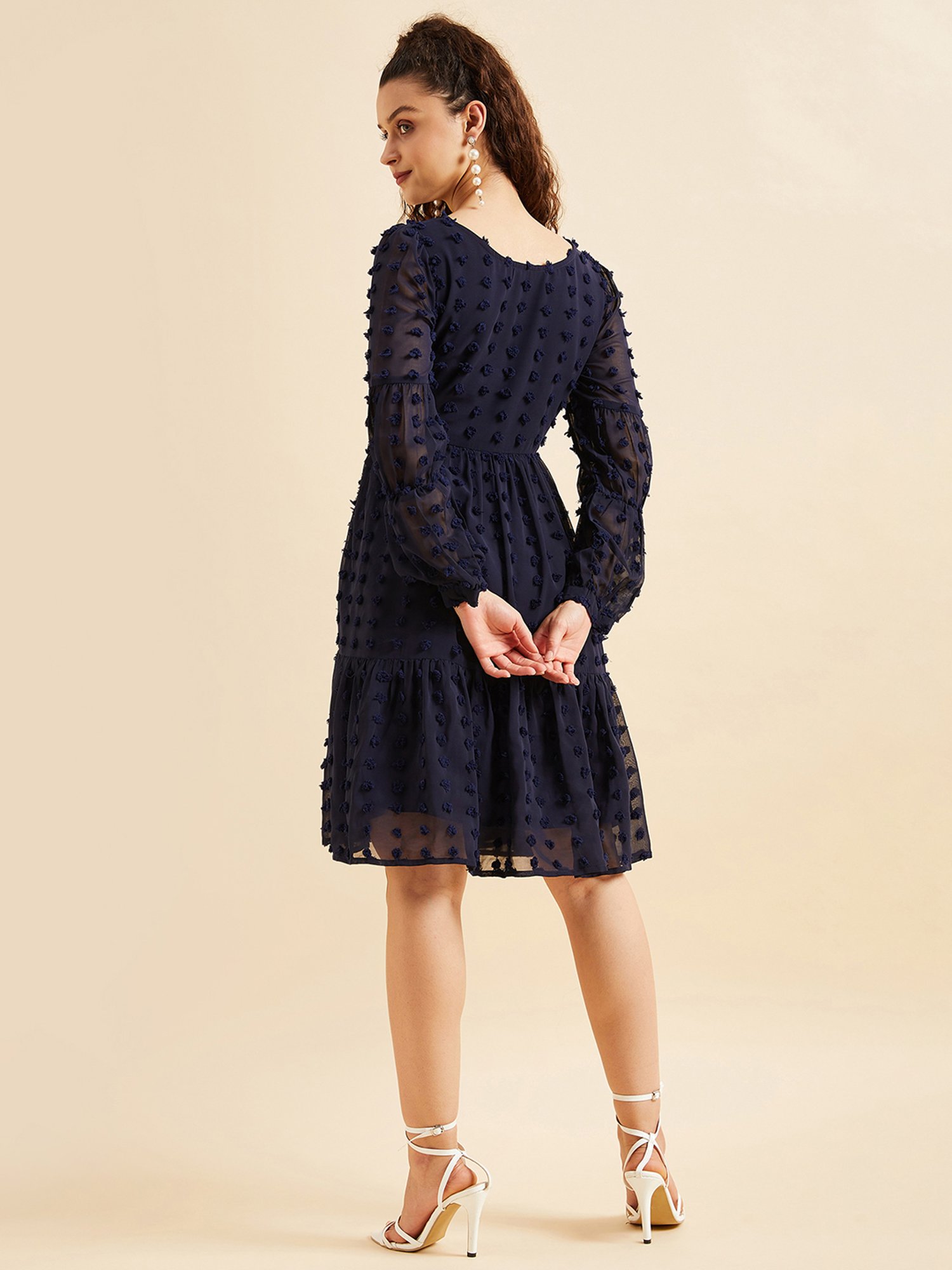 PANIT Navy Self Design Ethnic Dress