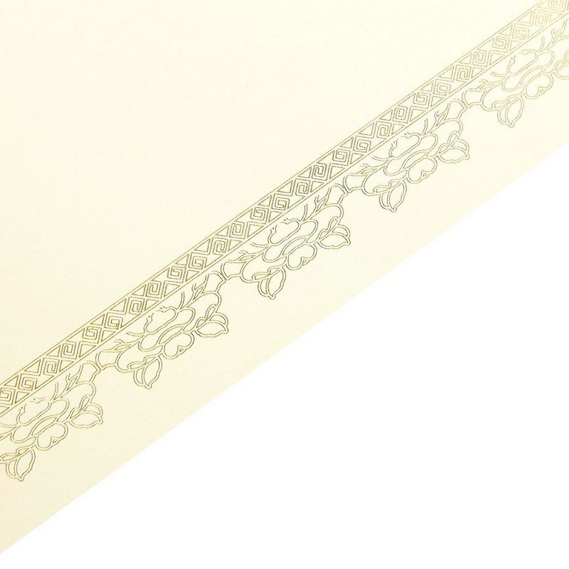 48-Sheet Certificate Papers with Gold Foil Leaf Borders, Letter Size for Diploma, 8.5" x 11"