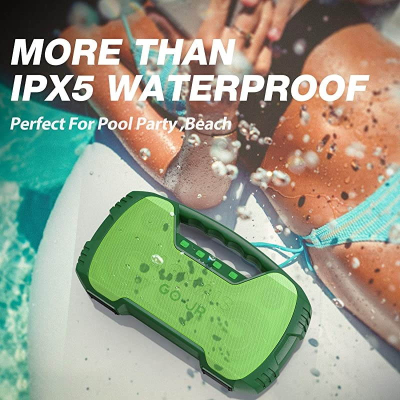 Portable Bluetooth Speaker,  40 Hrs Playtime Outdoor Waterproof Speakers with Lights, 25W Super Stereo Sound and Deep Bass, 100Ft Wireless Bluetooth Range, Built-in Mic, Indoor/Beach Party