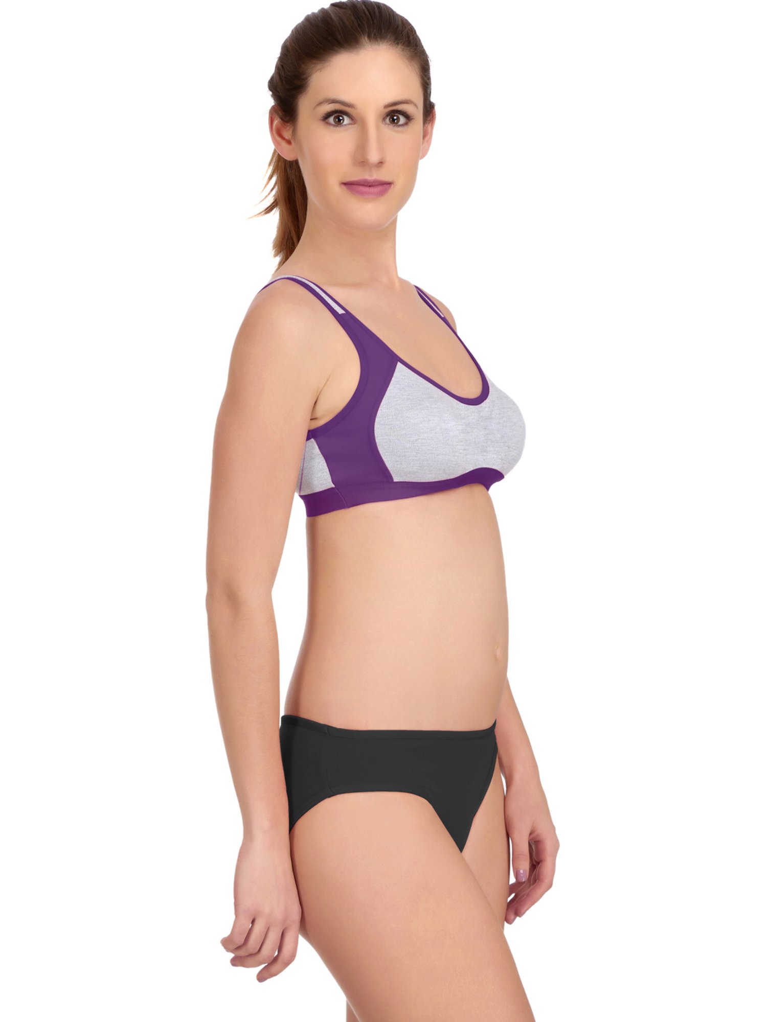 AROUSY Purple & Pink Cotton Bra Panty Set - Pack Of 2