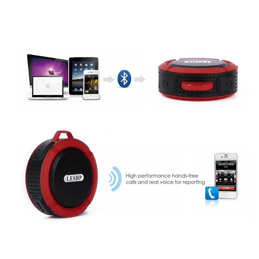 LESHP C6  Wireless Bluetooth Speaker With Calls Handsfree and Suction Cup