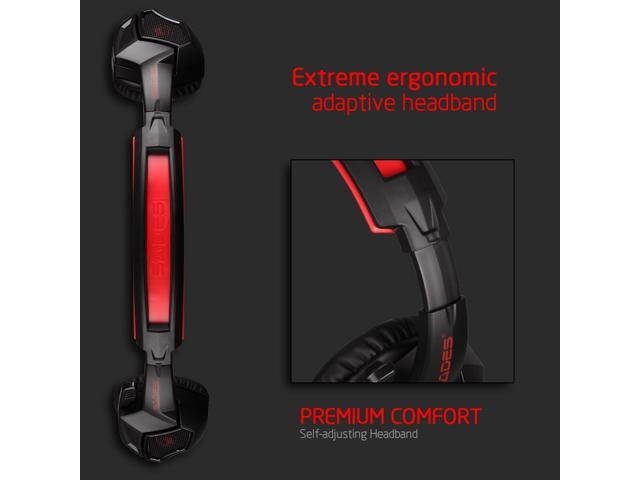 SADES Spirit Wolf 3.5mm Wired Gaming Headset with Microphone, Deep Bass Over-the-Ear Noise Isolating, Volume Control, PC Boseqc