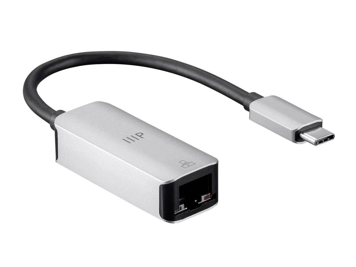 Monoprice USB-C to HDMI VGA USB 3.0 Gigabit RJ45 SD Card USB-C Data Port USB-C PD Dock Adapter, 100W, 2-Port, 4K@30Hz, with Folding Type-C Connector