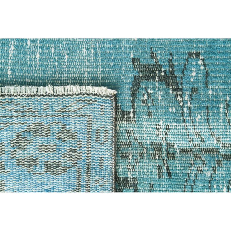 4'9"x8' Vintage One-of-a-Kind Hilke Rug Turquoise Blue - Revival Rugs