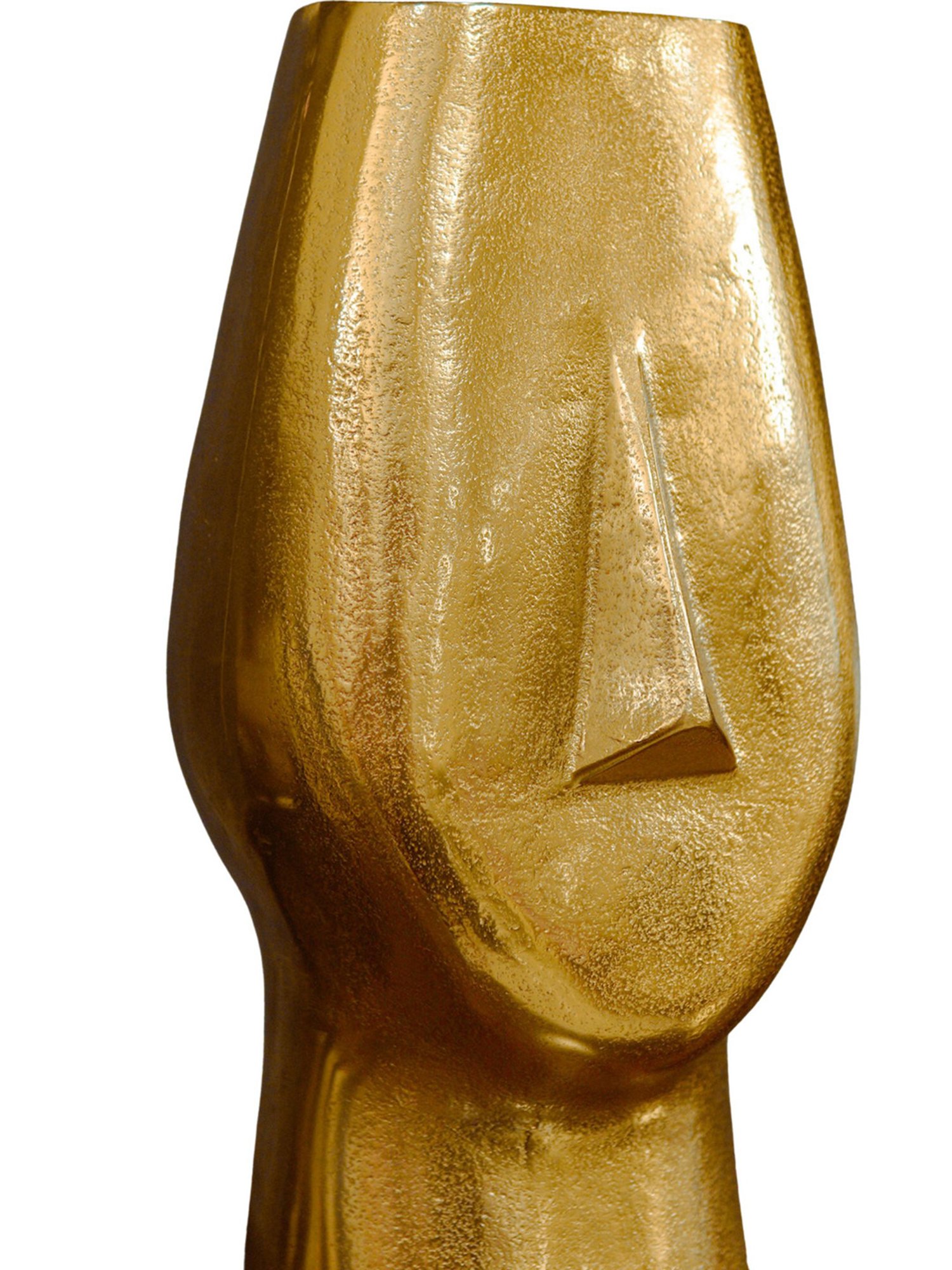 Ambi Quirky Pure Brass Face Flower Vase Table Art (Gold)