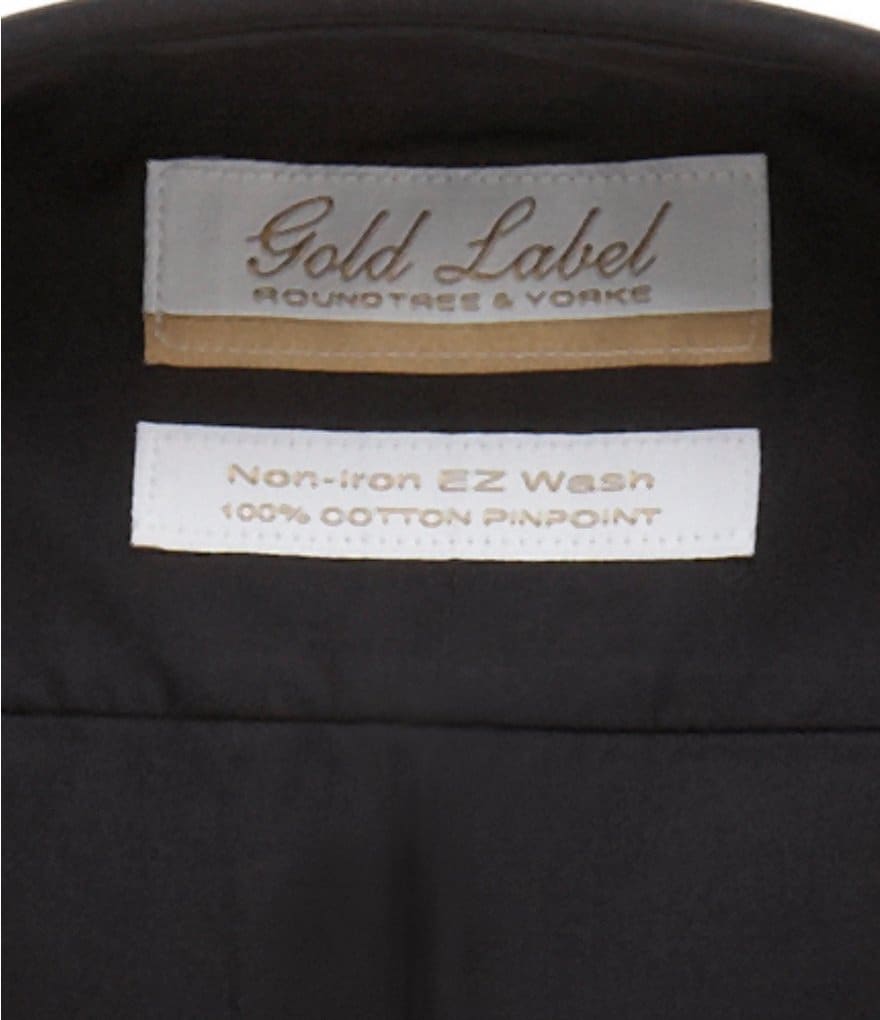 Gold Label Roundtree & Yorke Non-Iron Fitted Button-Down Collar Solid Dress Shirt