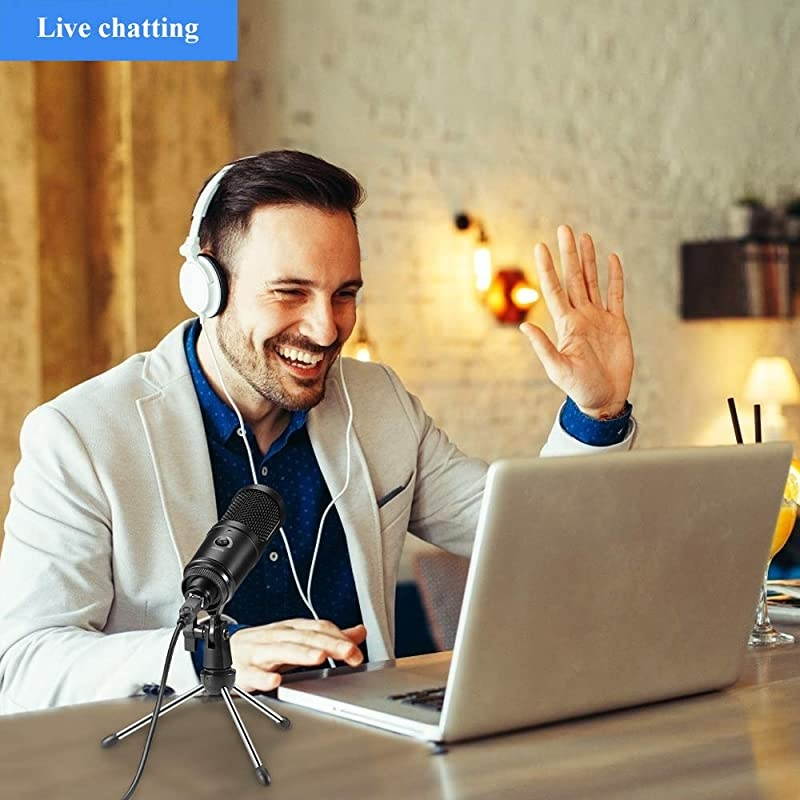 USB Microphone for Computer PC Condenser Recording Microphone with Laptop Desktop Windows MacProfessional Plug Play Mic Kit for Streaming Podcasting Gaming YouTube Skype Zoom Twitch