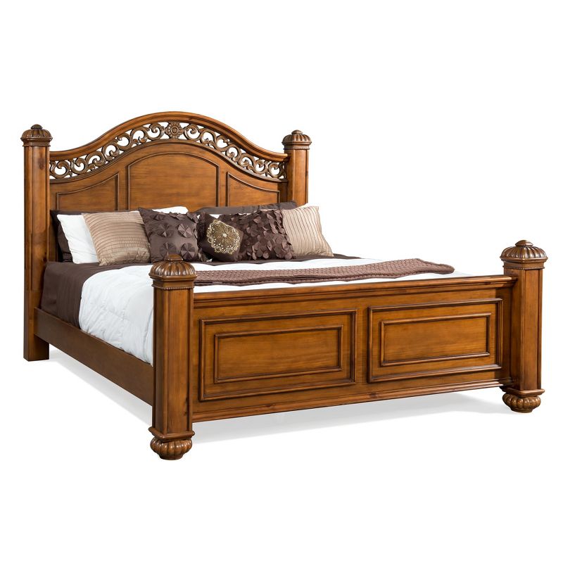 5pc King Barrow Poster Bedroom Set Oak - Picket House Furnishings