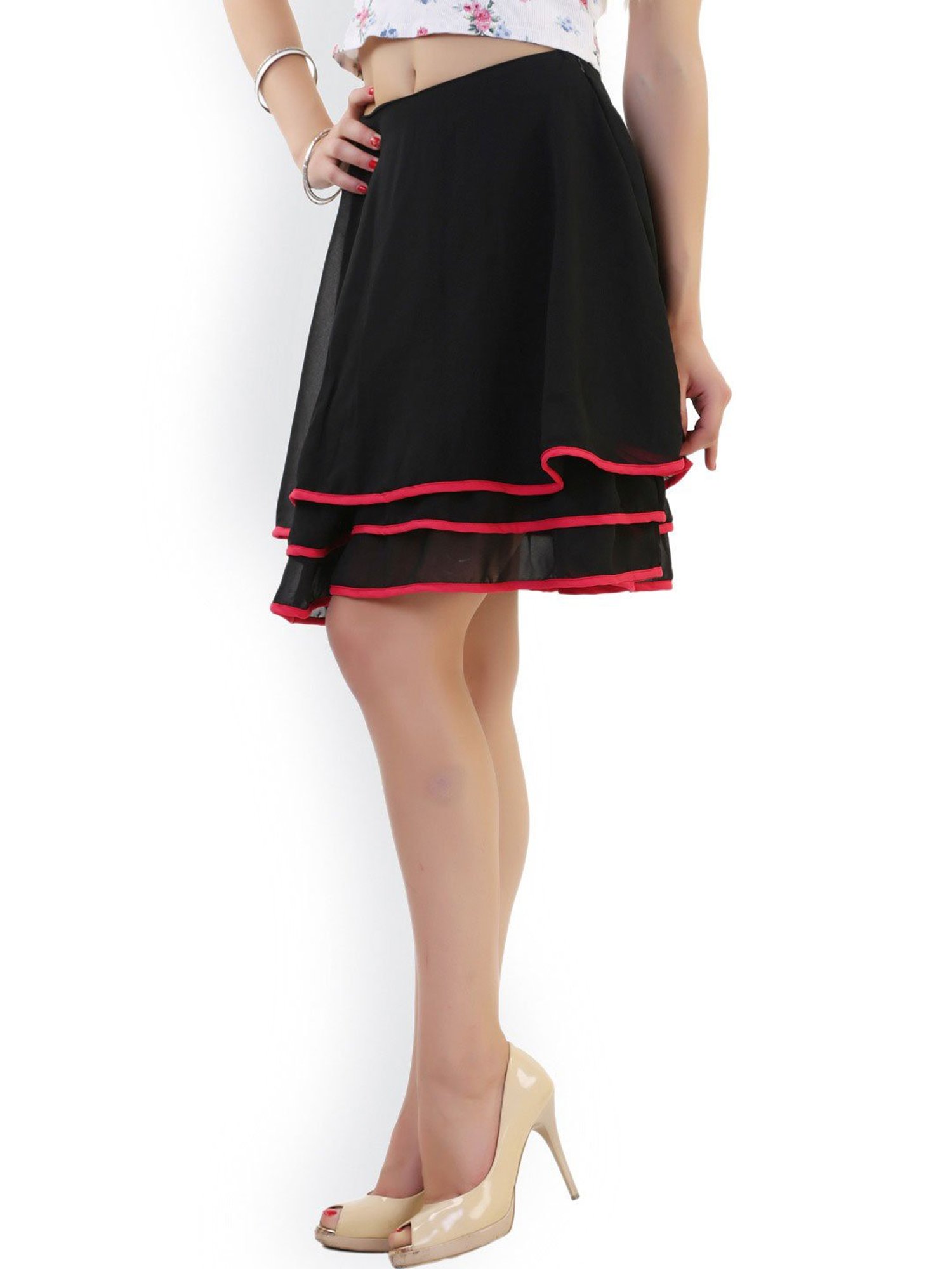 Belle Fille Black Above Knee Skirt