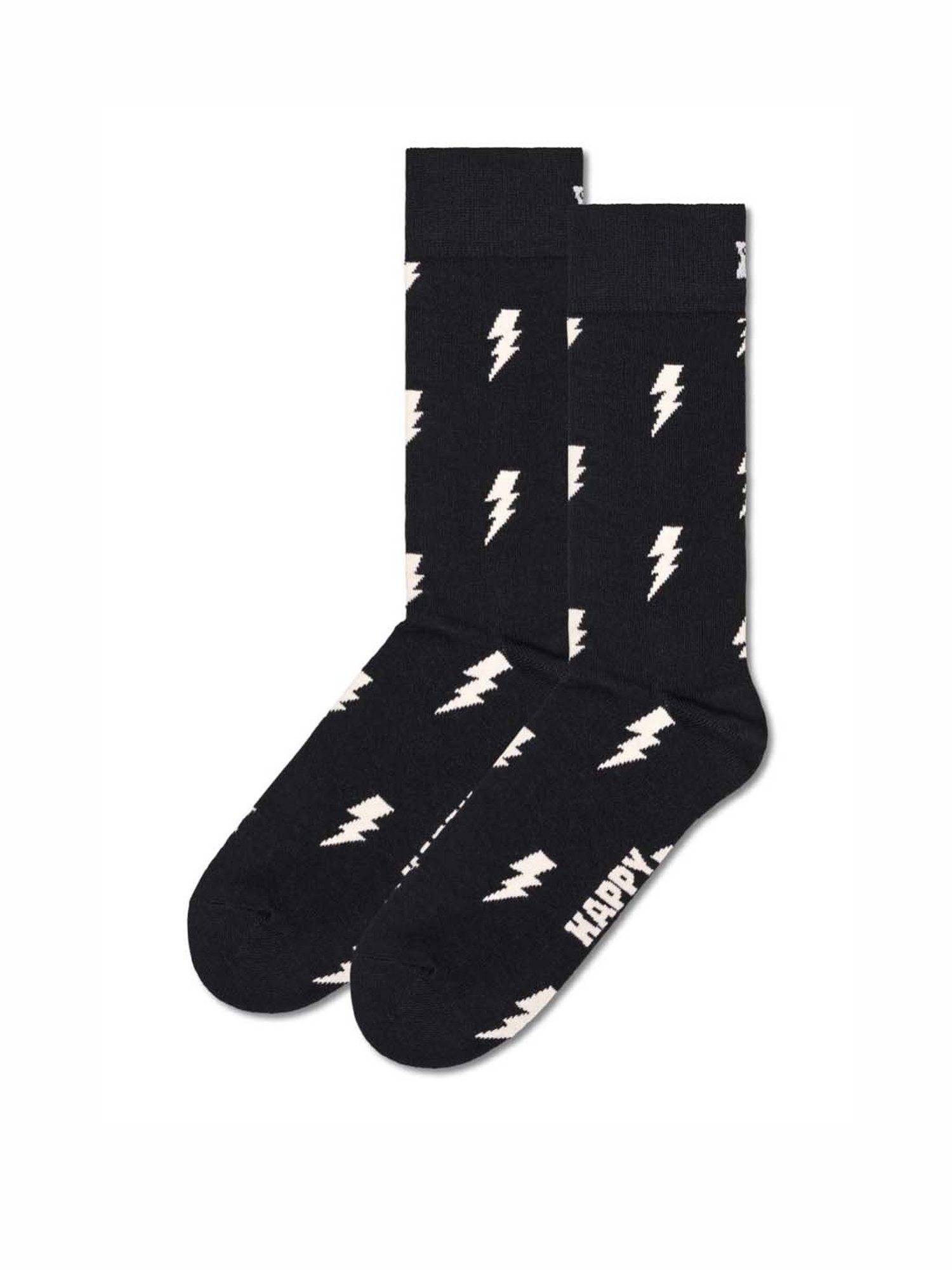 Happy Socks Flash Black Cotton Printed Socks (36-40)