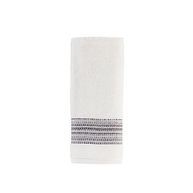 2pc Geo Striped Hand Towel Set White - SKL Home