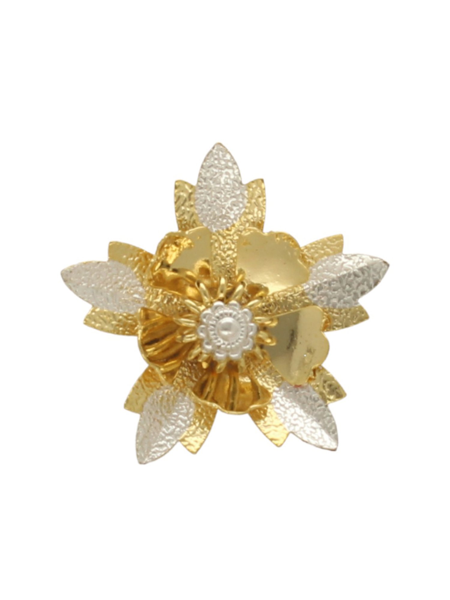 Sri Jagdamba Pearls Golden 0.8 Silver Pooja Flower - 2.78 gm