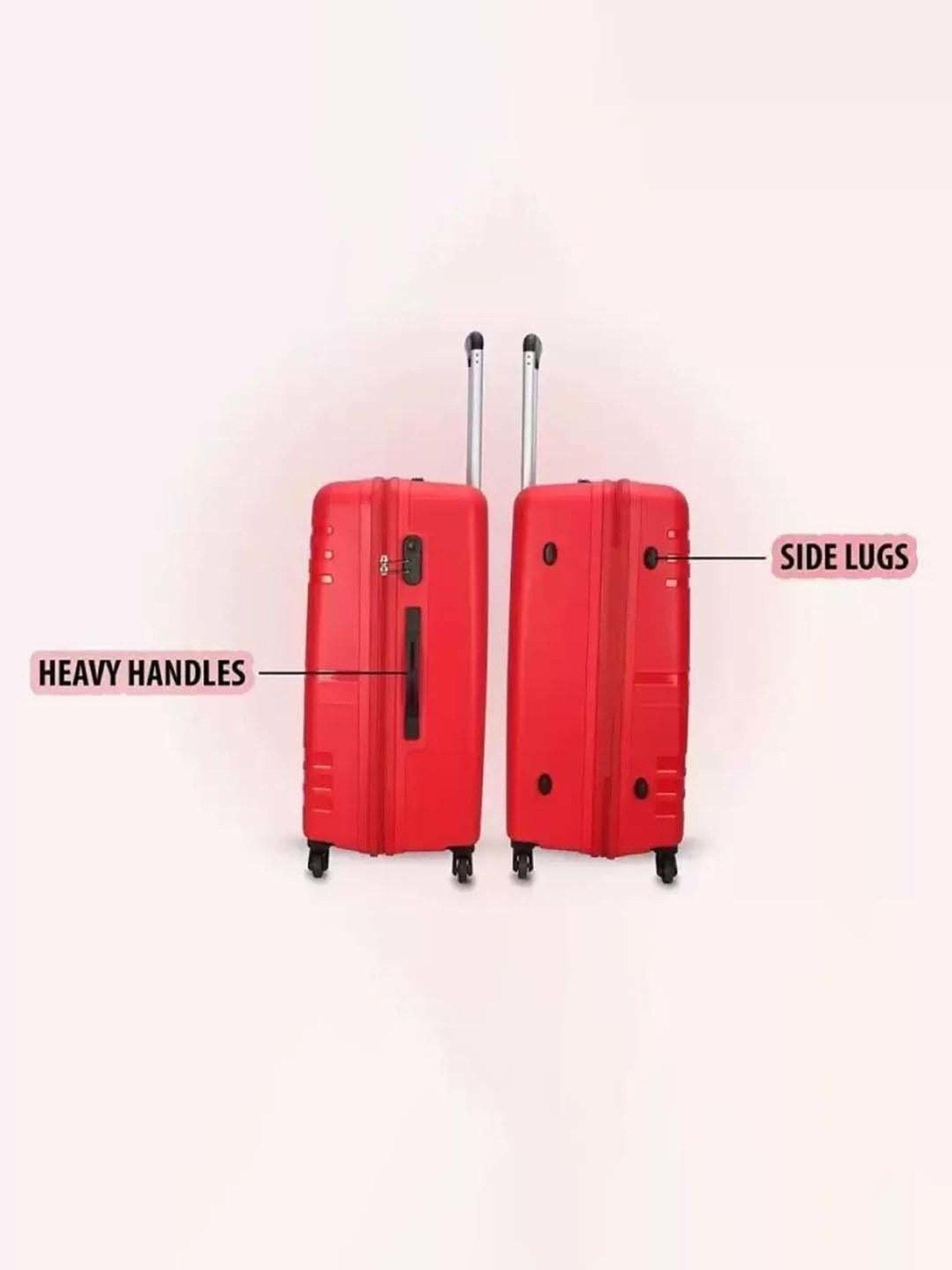 Aristocrat Jet Plus Red Textured Trolley Bag Pack of 3 - 53cms,63cms & 73cms