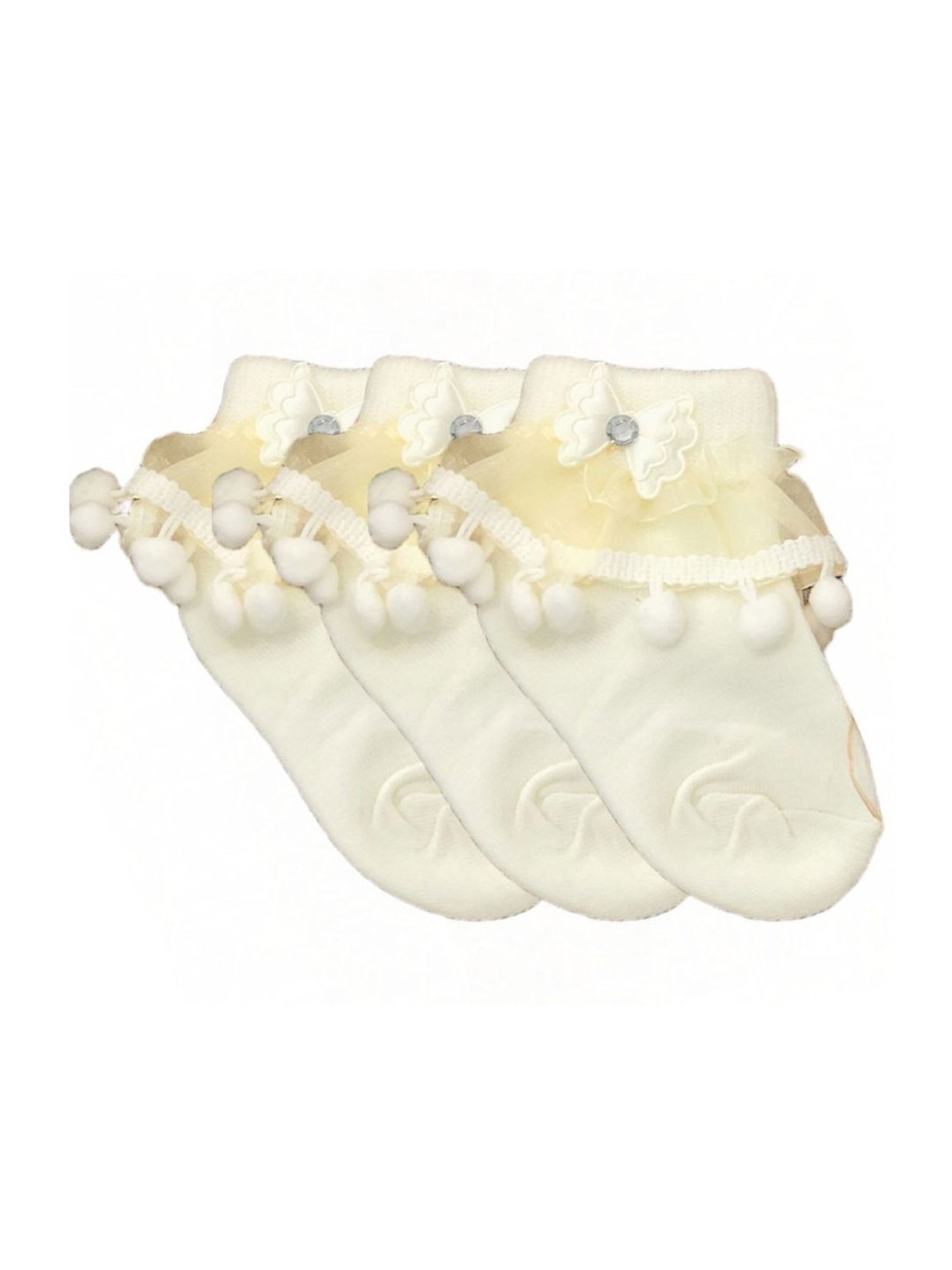 NEXT2SKIN Kids Cream Regular Fit Socks (Pack of 3)