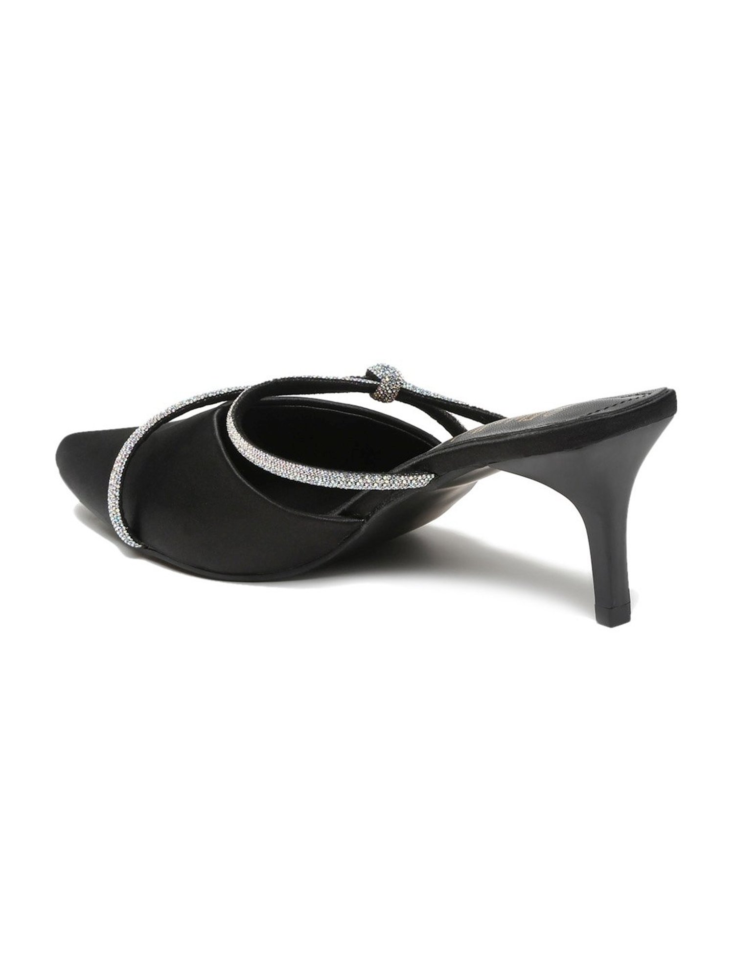 Flat N Heels Women's Black Mule Stilettos