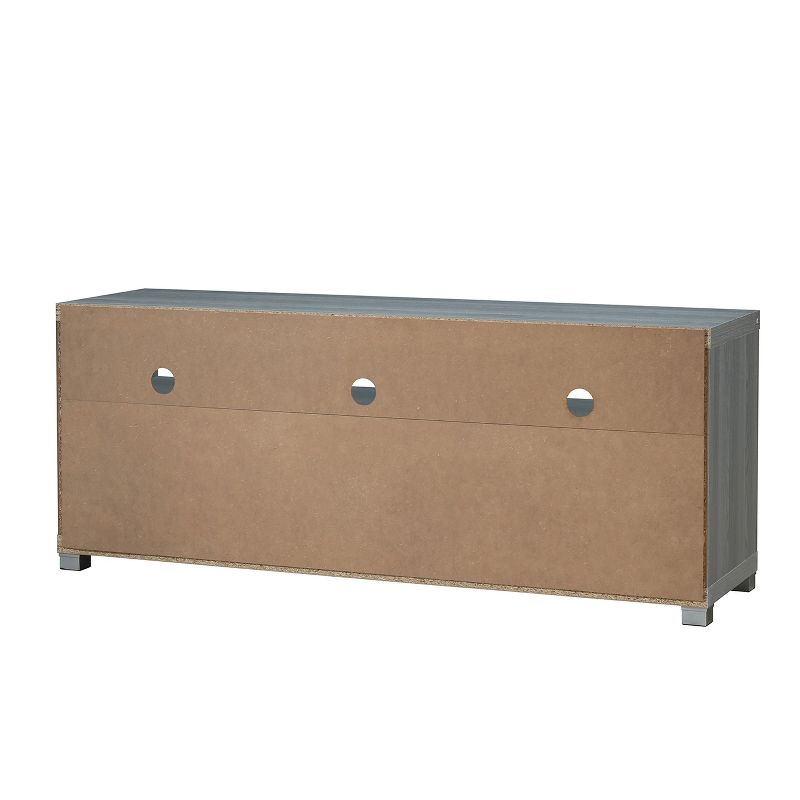 Rosemark 3 Door Media Credenza TV Stand for TVs up to 66" Gray - Treasure Trove Accents
