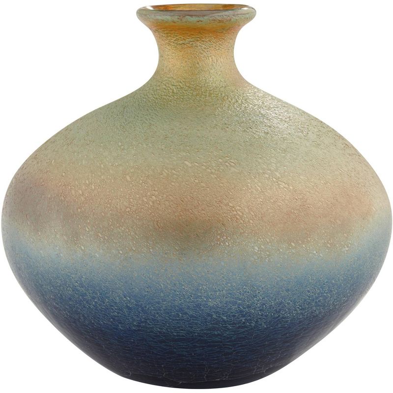 Studio 55D Multi-Tone Blue and Green 9 3/4" High Glass Decorative Vase