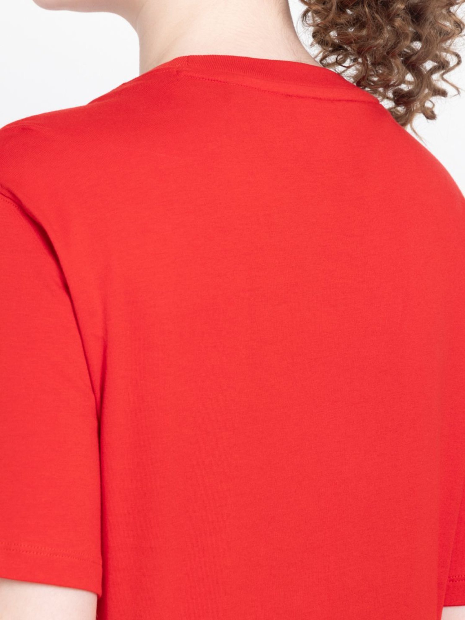 Adidas Originals Red Cotton Logo Print Sports T-Shirt