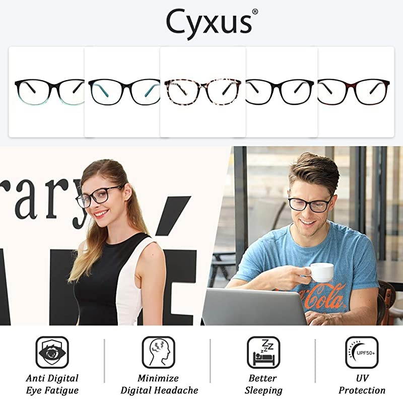 Blue Light Blocking Computer Glasses Retro Clear Lens Eyeglasses Frame