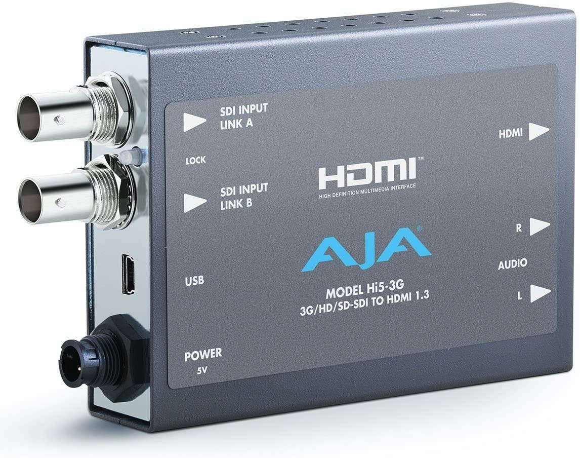 AJA Hi5-3G 3G/Dual Link/HD-SD-SDI to HDMI Video and Audio Converter