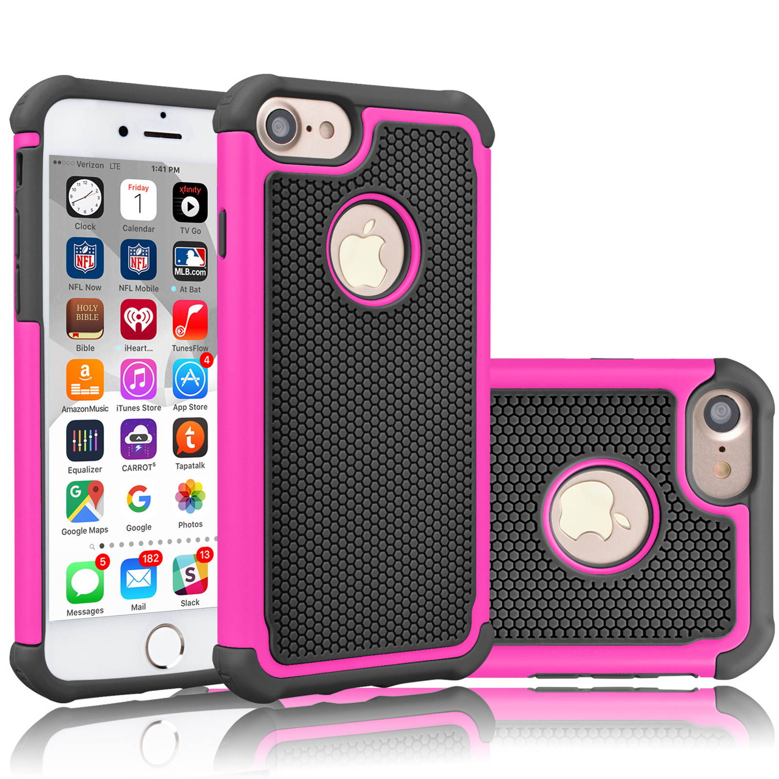 Tekcoo for iPhone 8 Case/iPhone 7 Cute Case, [Tmajor] Shock Absorbing Cases [Blue] Hybrid Bumper Sturdy Defender Rugged Cases Cover Plastic Outer & Rubber Silicone Inner