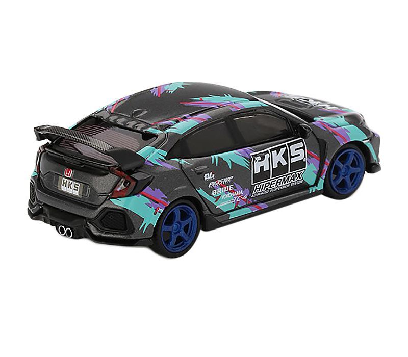 Honda Civic Type R (FK8) HKS Time Attack (2018) Limited Edition to 1200 pieces Worldwide 1/64 Diecast Model Car by True Scale Miniatures