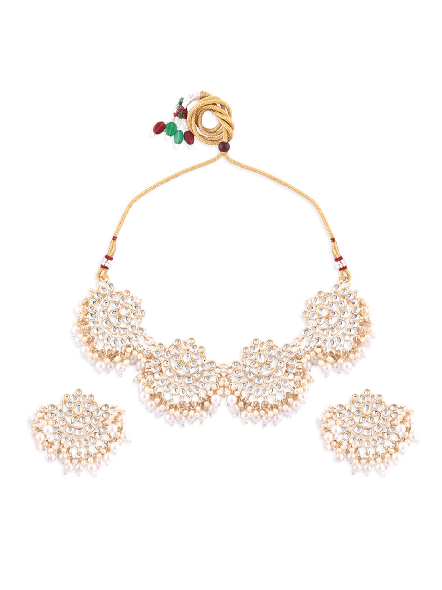 Fida Ethnic Indian Antique White Jewellery Set