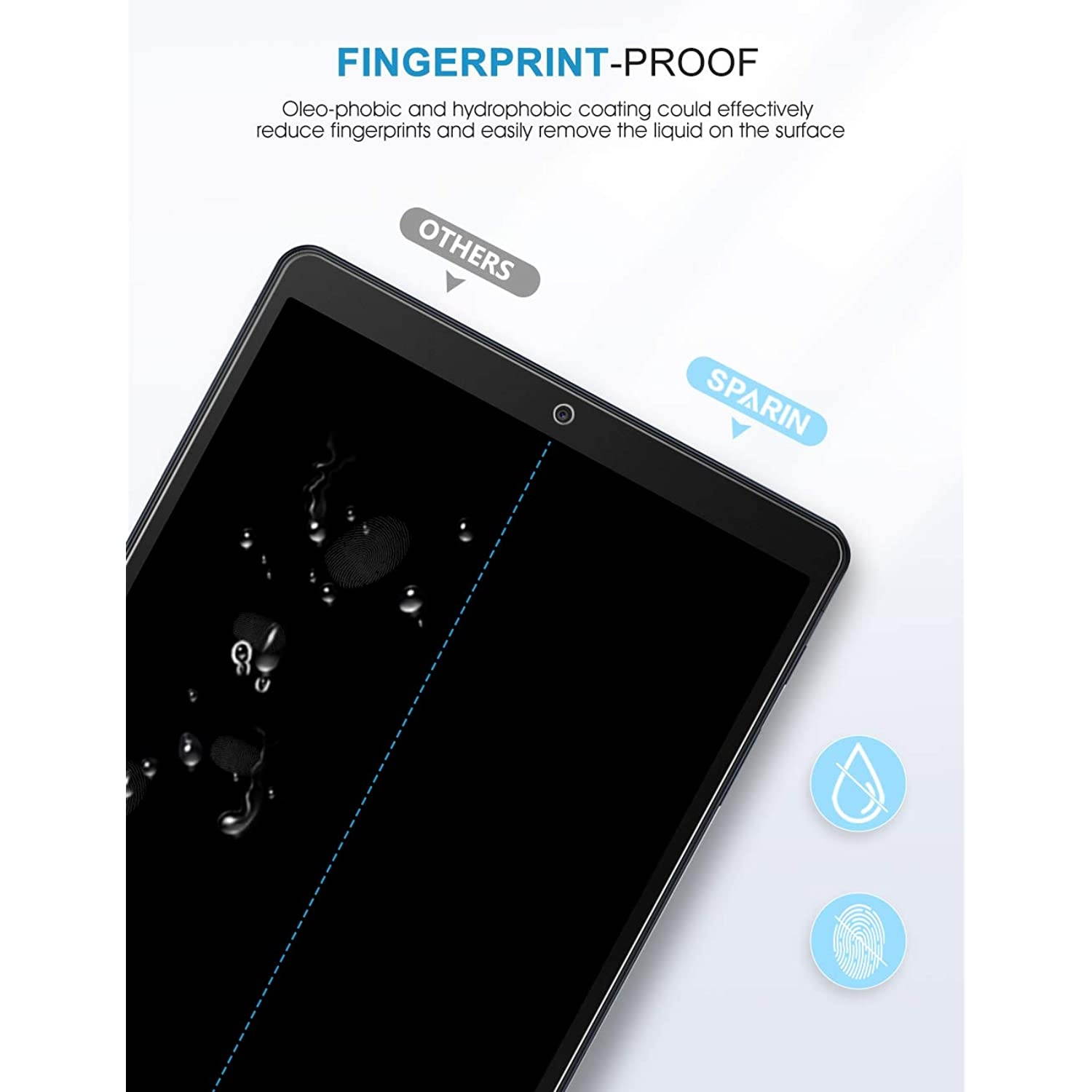 Screen Protector for Galaxy Tab A 10.1 2019, [3-Pack] SPARIN 9H Hardness Tempered Glass for Samsung Galaxy Tab A 10.1 2019 SM-T515/T510, Bubble Free/High Response/Scratch Resistant