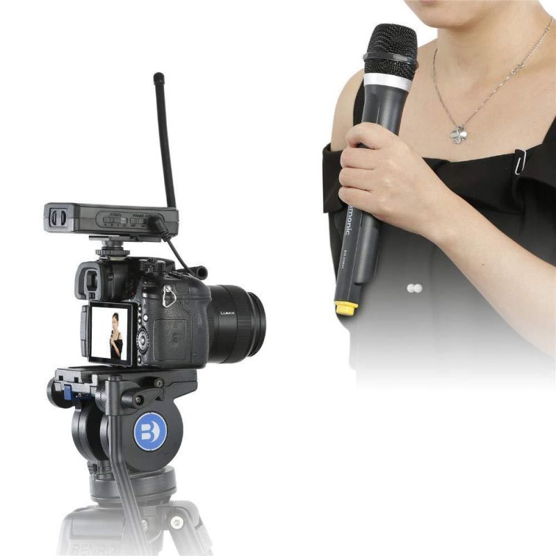 VHF Wireless Handheld Microphone Camera Interview, Saramonic SR-HM4C 4-Channel Integrated Transmitter Mic for SR-WM4C Wireless Microphone System for Canon Nikon DV DSLR Camcorders YouTube Vlog Live