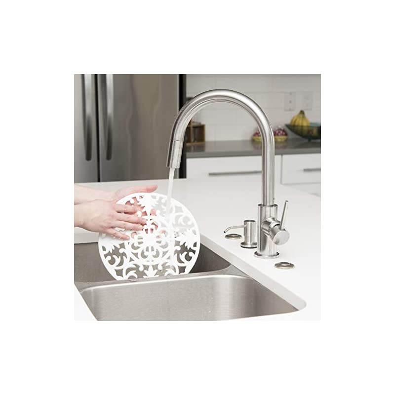 Extra Large, Extra Thick, 10&rdquo; Silicone Trivets for Pots, Pans and Hot Dishes, Trivet Mat, Non-Slip, Dishwasher Safe, for Countertops, Dining Tables, 10 x 3/8 inches, Set of 3, White