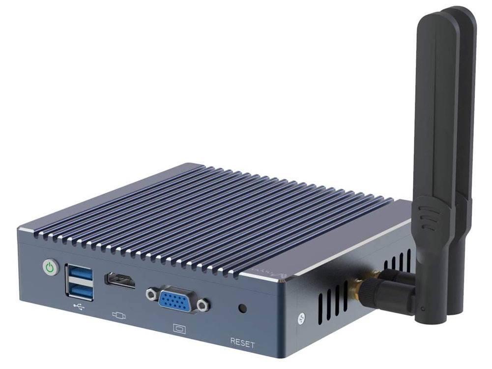 Fanles Mini PC Intel Celeron N2940, up to 2.25Ghz, pfSense, Small desktop Computer with 4 LAN,HD-MI VAG Dual Display, USB3.0, Wi-Fi, Wake-on-LAN, Auto Power On, PXE Boot, 8GB RAM 128GB mSATA SSD