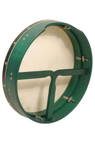 bodhran, 16"x3.5", tune, green, tbar