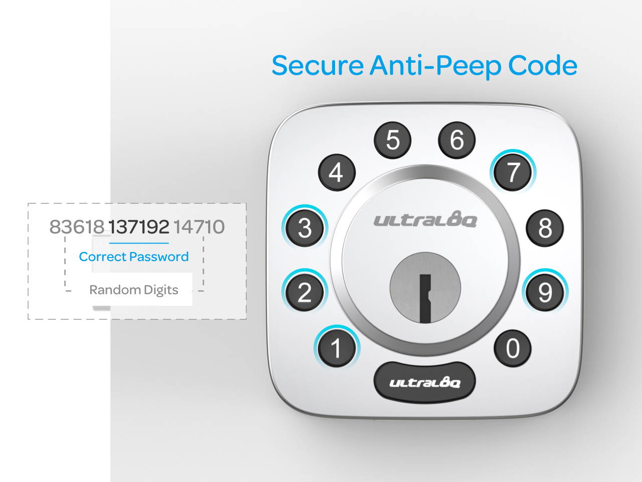 Ultraloq U-Bolt Bluetooth Enabled Keypad Smart Deadbolt Door Lock, Satin Nickel, Non-Fingerprint Version