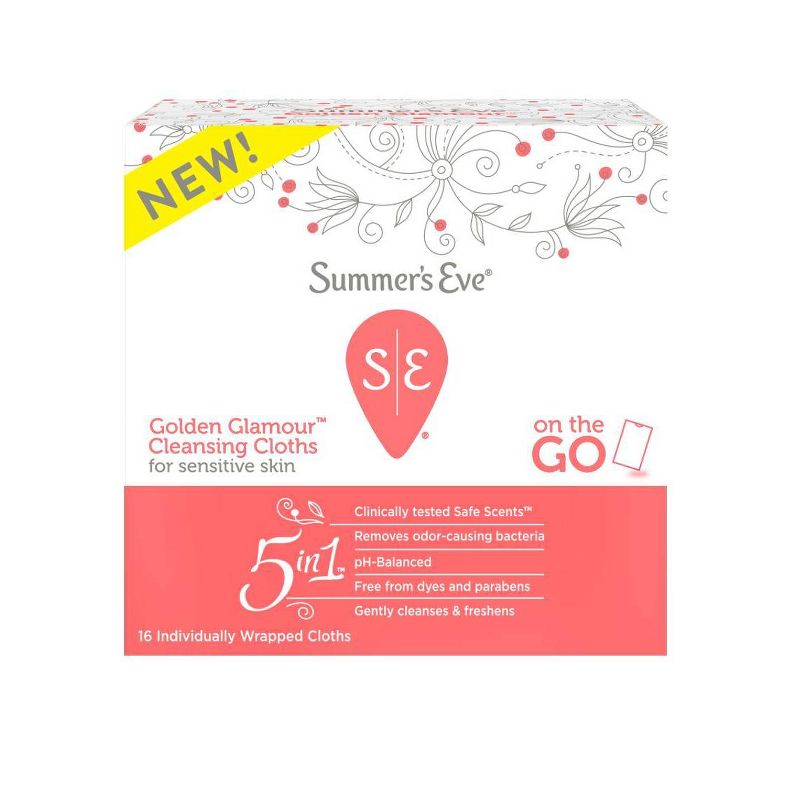 Summer's Eve Golden Glamour Feminine Wipes - 16ct