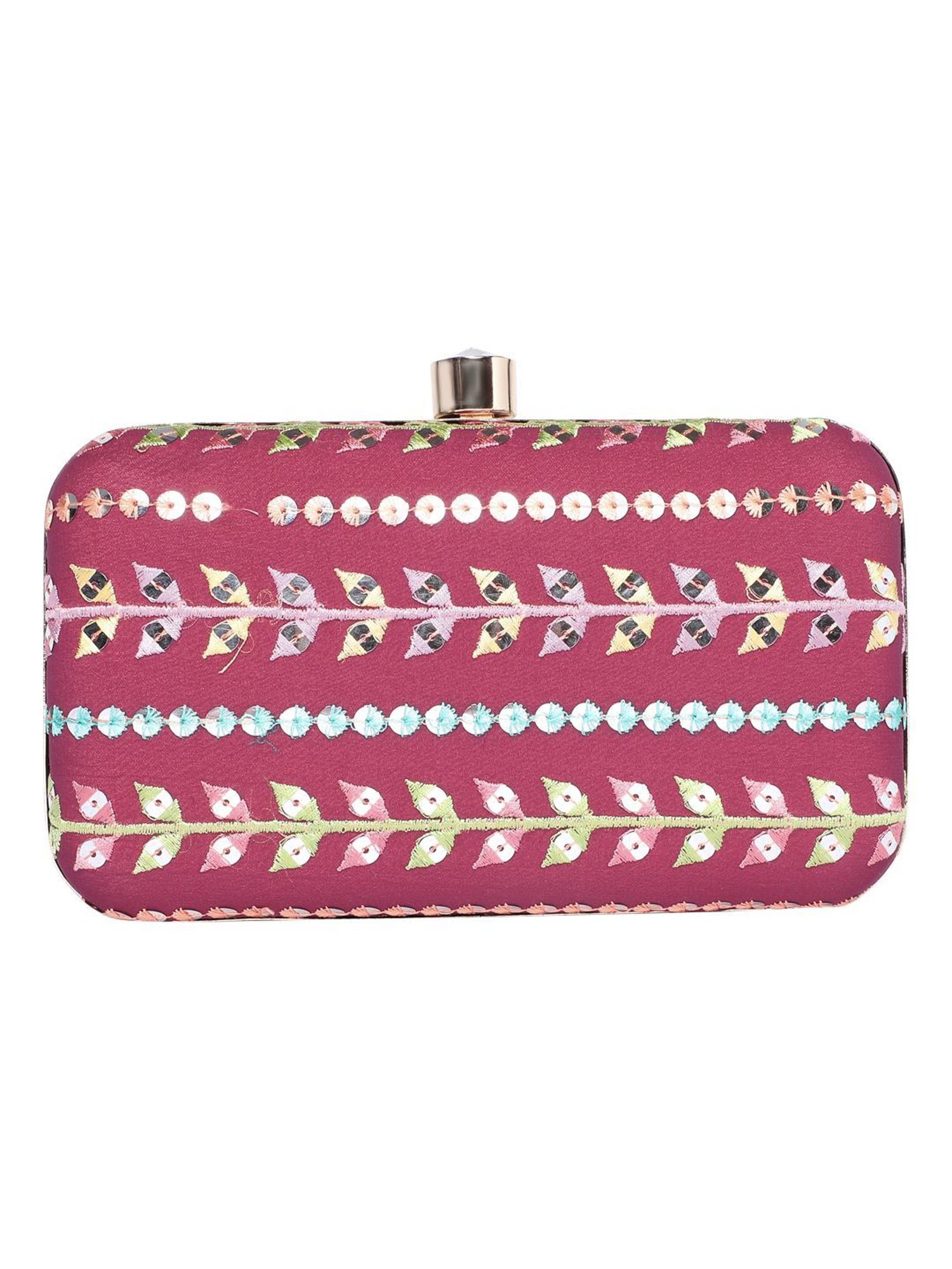 Horra Wine Embellished Clutch