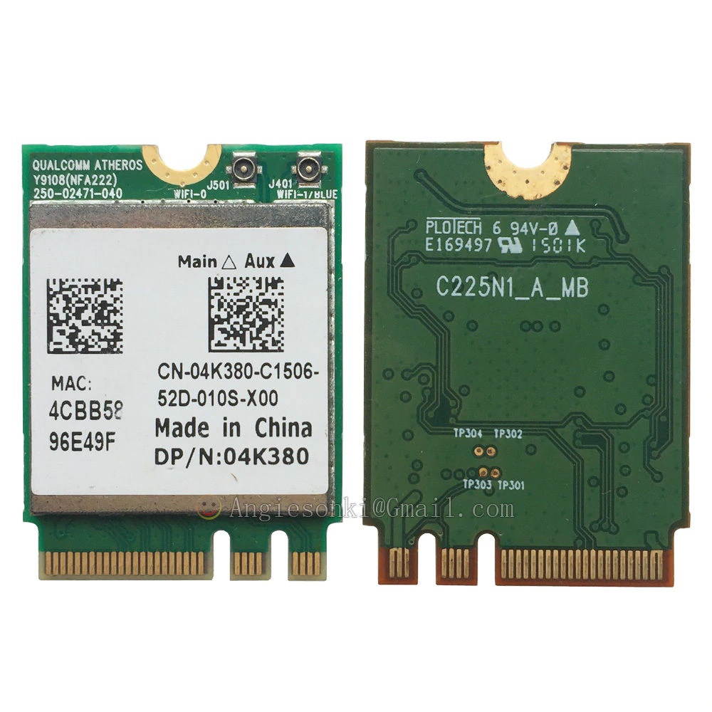 QCNFA222 AR5BWB222 802.11a/b/g/n 300Mbps 2.4/5GHz bluetooth BT4.0 WIFI WLAN Card for Atheros Dell 4K380 NGFF Toshiba Acer Sony