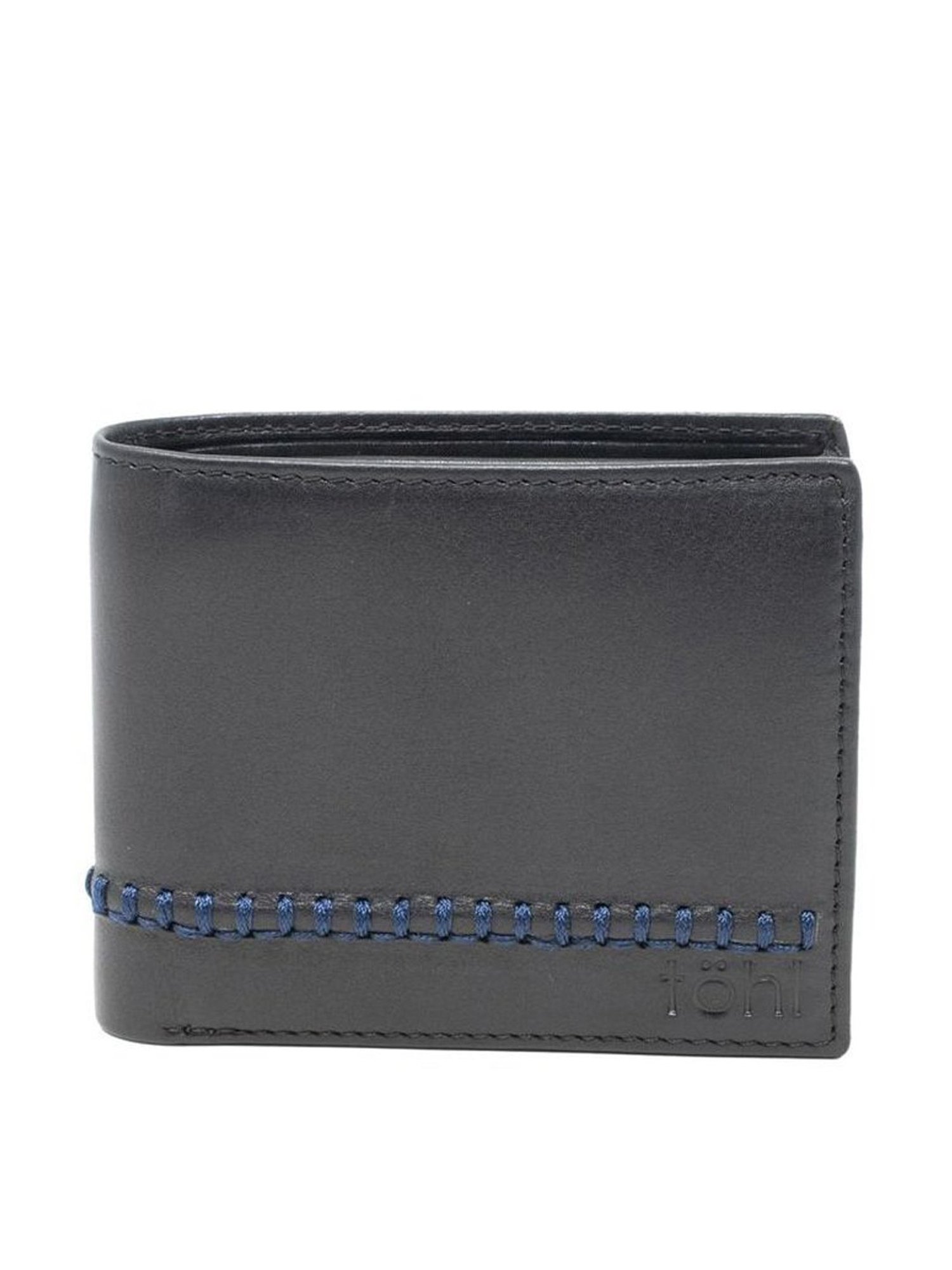 Tohl Black Casual Leather Bi-Fold Wallet for Men