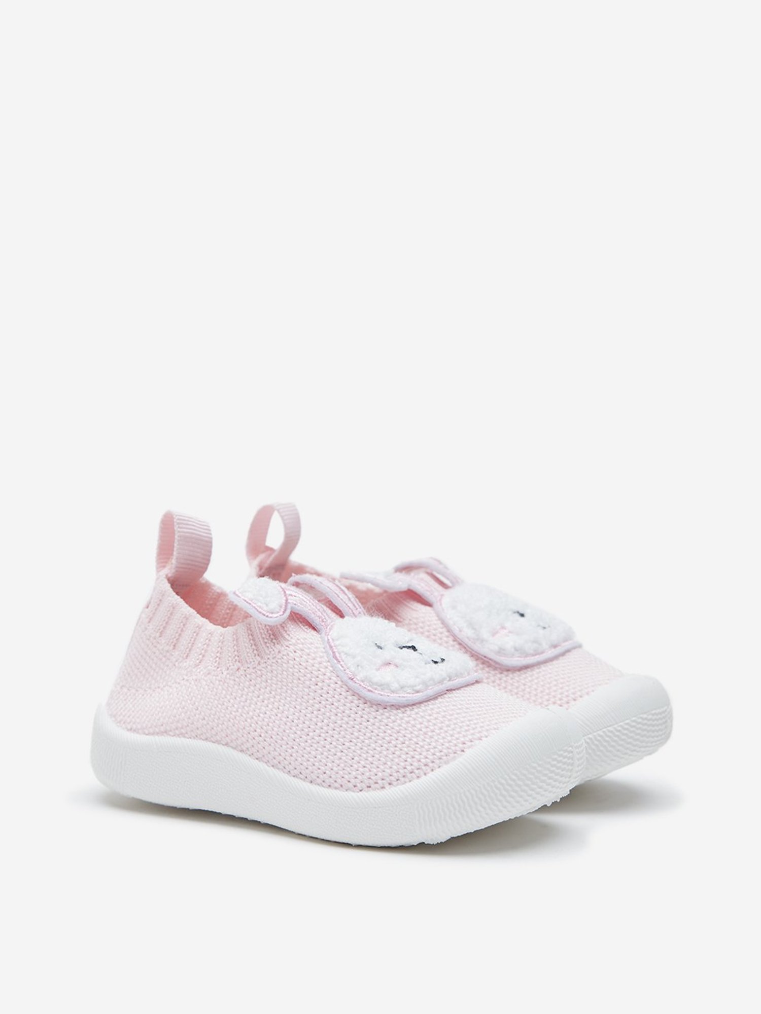 Yellow by Westside Pink Bunny Applique Slip-On Shoes