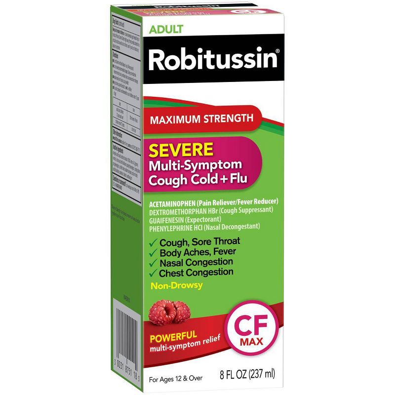 Robitussin Maximum Strength Multi-Symptom Cold Relief Liquid - Dextromethorphan - 8 fl oz