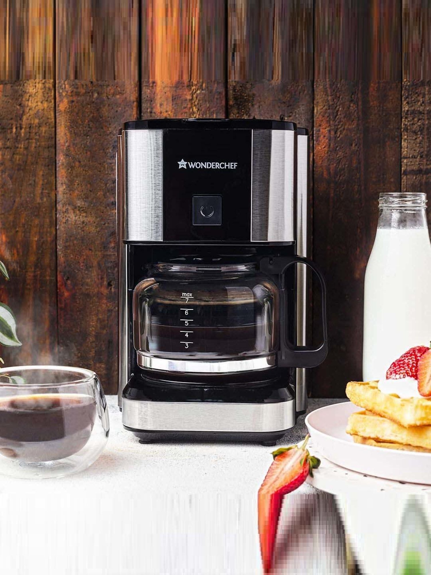 Wonderchef Regalia Brew Coffee Maker with 3-in-1 Filter Coffee, Espresso, Cappuccino (550W, Black)