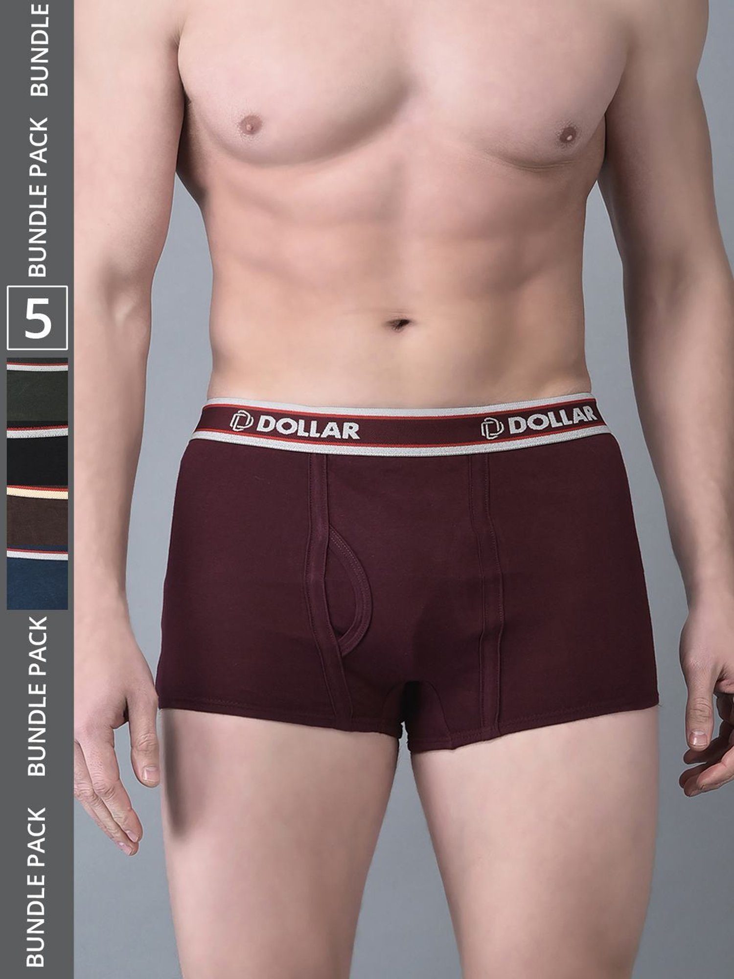 Dollar Bigboss Assorted Cotton Regular Fit Trunks - Pack Of 5