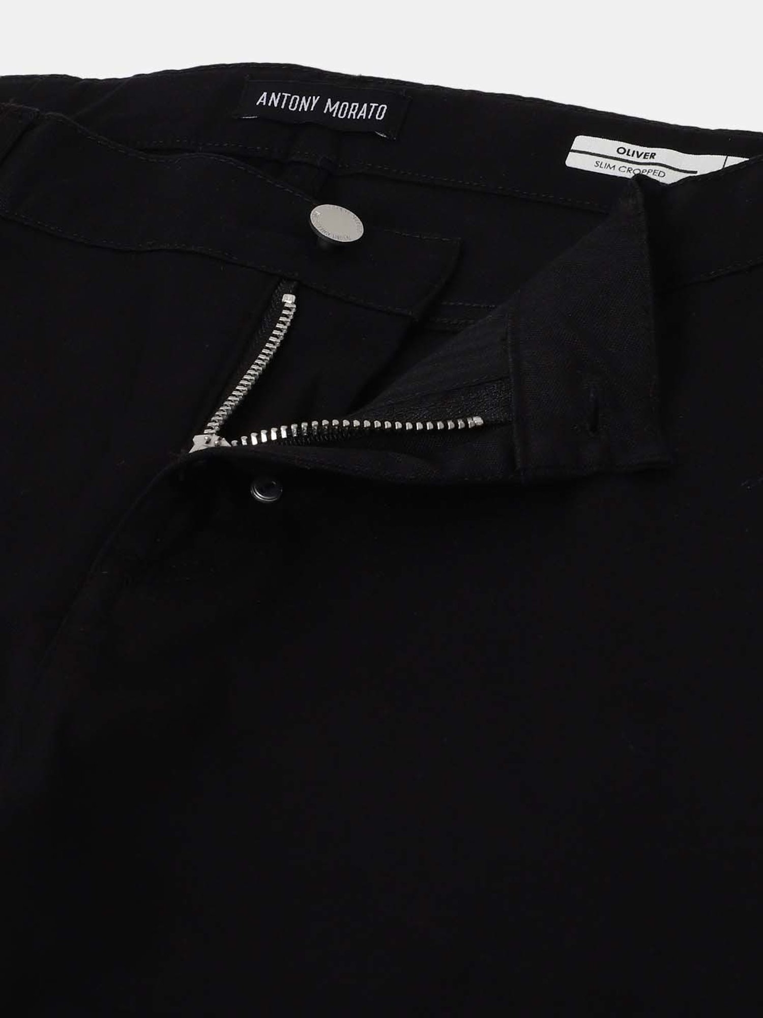 Antony Morato Boys Black Cotton Slim Fit Trousers