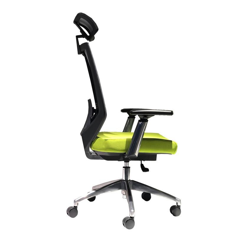 Adjustable Headrest Ergonomic Office Swivel Chair with Padded Seat and Casters Green/Gray - The Urban Port